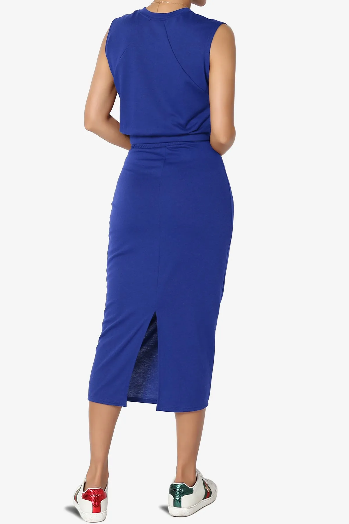 Discreet Crop Tank Top & Midi Skirt SET PLUS