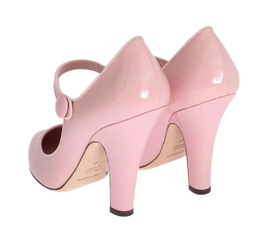Pink Heels Mary Janes Leather Pumps