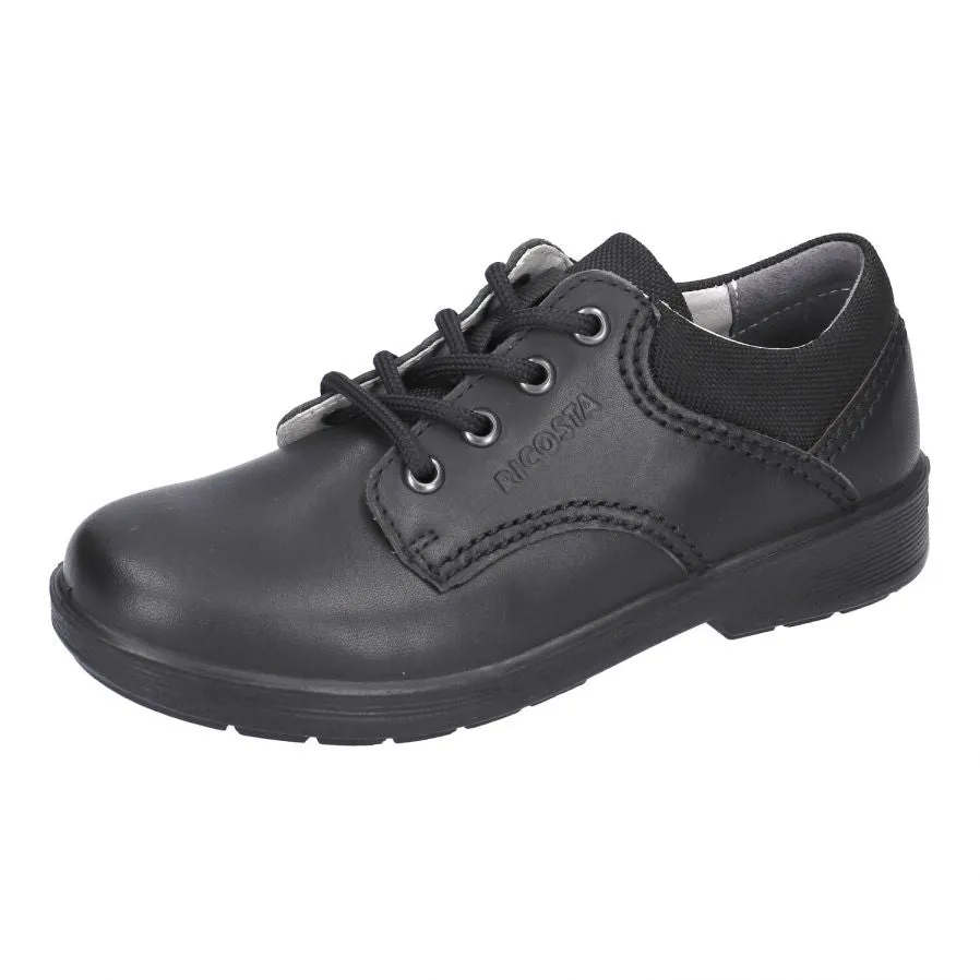 Ricosta Harry Black Leather Lace Up School Shoe