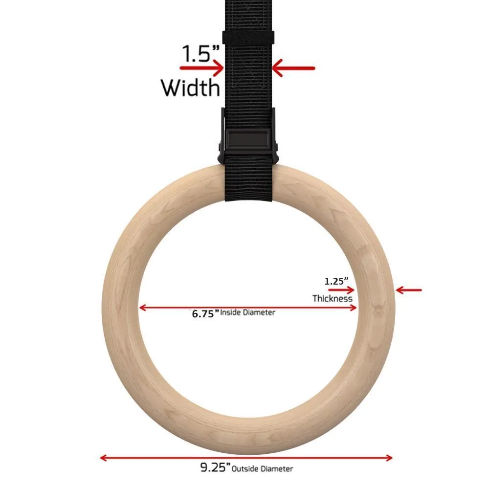 TWG Wooden Gymnastic Rings (NO STRAPS)